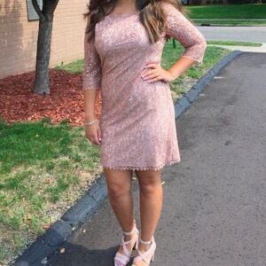 Ivanka Trump Rose Gold Sparkle Shift dress sz 12